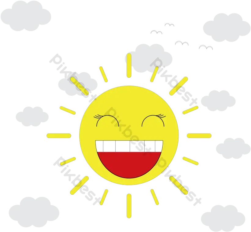  Cartoon Laughing Sun Vector Png Images Ai Free Download Happy Laugh Emoji Transparent