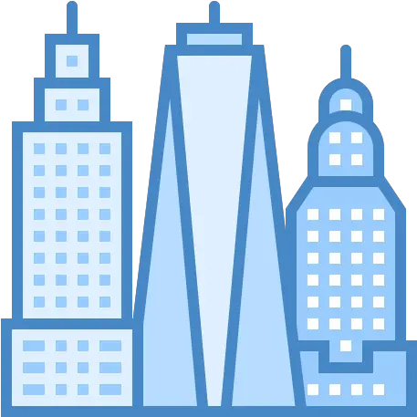  New York Icon In Blue Ui Style Vertical Png Nyc Skyline Icon