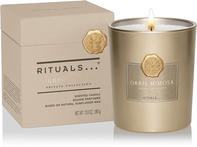  Orris Mimosa Scented Candle Bougie Rituals Png Mimosa Png