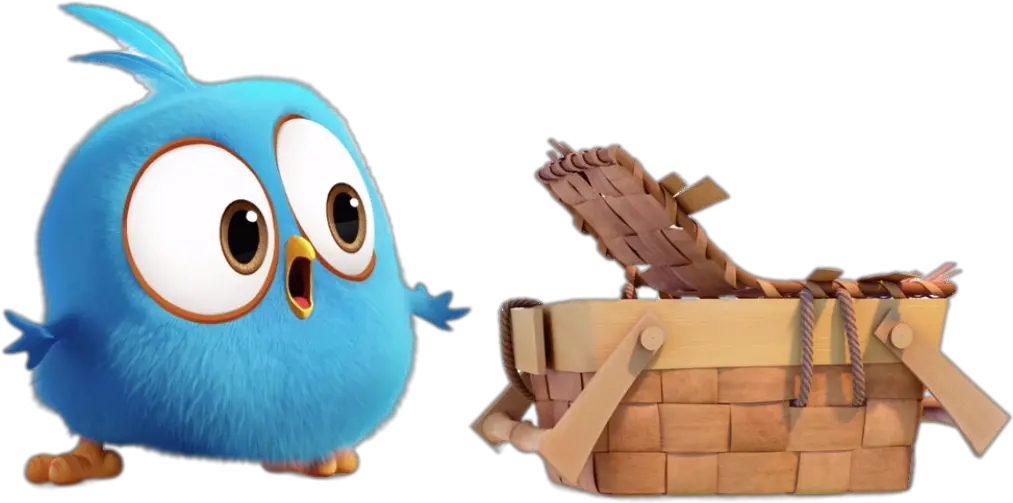  Angry Bird Blue With Picnic Basket Png