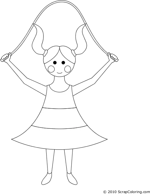  Girls Jumping Skipping Rope In The Cartoon Png Jump Rope Png