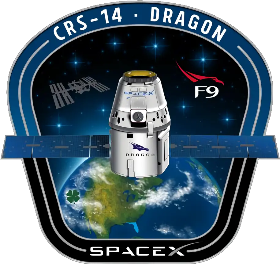  Falcon 9 Hackaday Spacex Crs 14 Patch Png Falcon Heavy Logo