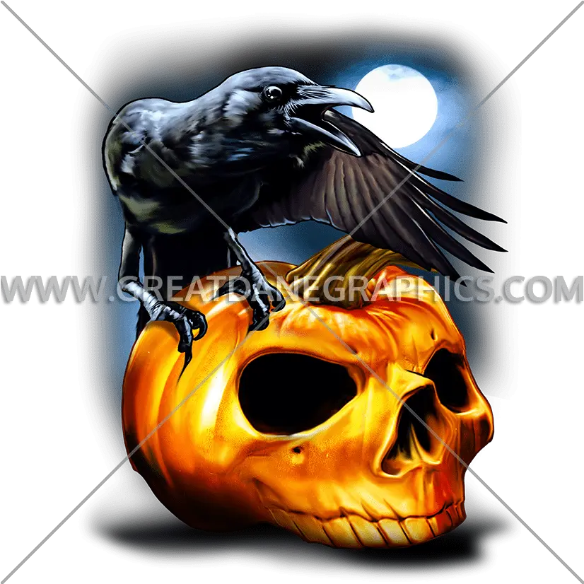  Crow Pumpkin Skull Production Ready Artwork For T Shirt Skull Png Crow Transparent Background