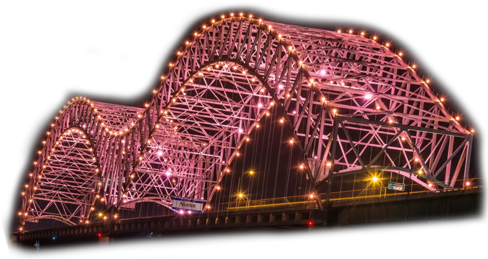  Mighty Lights Hernando Desoto Bridge Lights Png Bridge Png