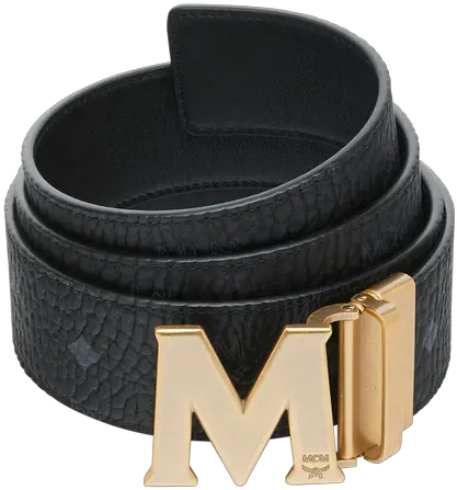  One Size Antique M Reversible Belt 175 In Visetos Black Black And White Mcm Belt Png Belt Buckle Png