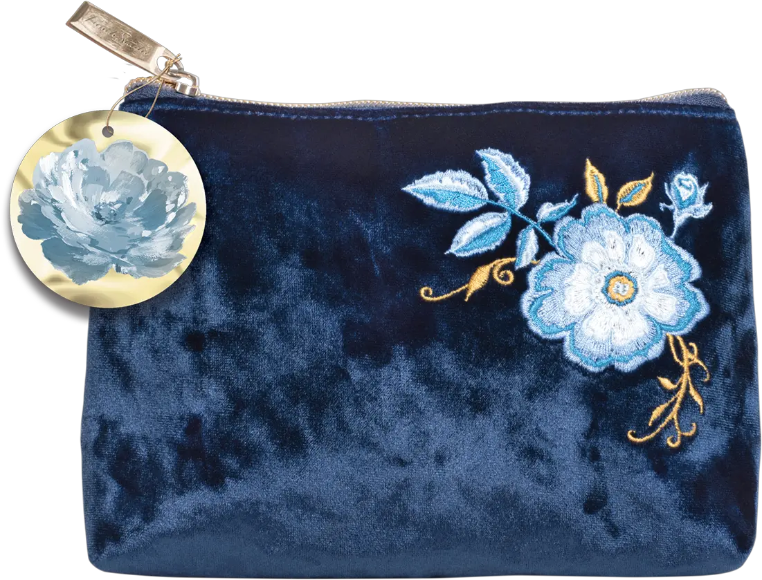  Indigo Hues Embroidered Velvet Bag Pouch Png Ted Baker Bow Icon Tote