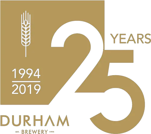  Durham Brewery 25 Yearslogofinalgold Graphic Design Png Gold Logo