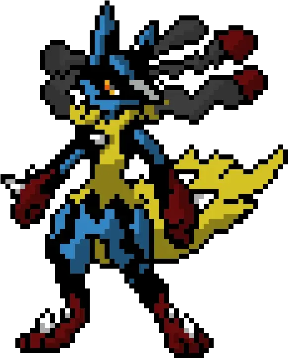  Mega Lucario Lucario Pokemon Pixel Art Full Size Png Pokemon Lucario Pixel Art Lucario Png