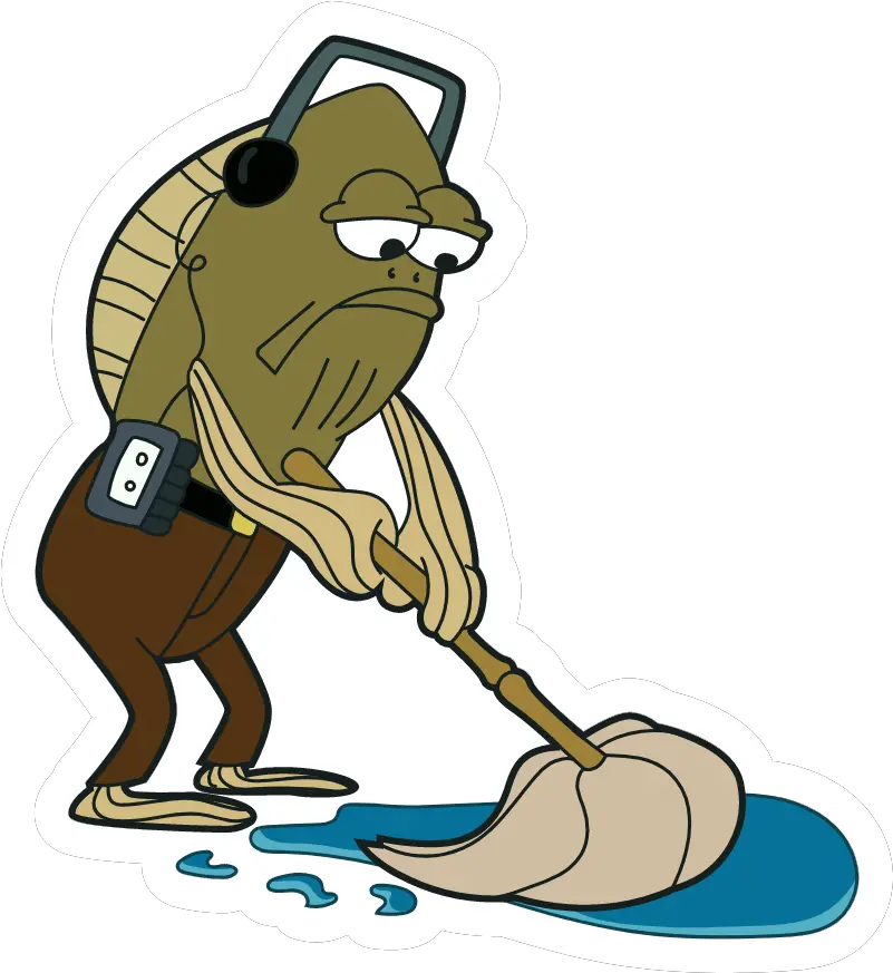  Fred The Fish Mopping Meme All Spongebob Characters Spongebob Mopping Gif Transparent Png Spirit Blossom Ahri Icon