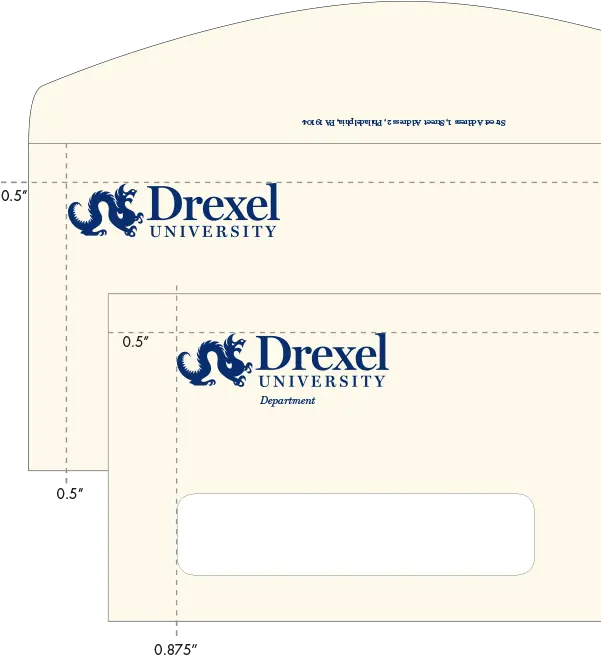  Administrative Stationery Identity Drexel University Return Address On Envelope With Logo Png Envelope Logo