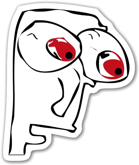  Download Memes Red Eyes Face Sticker Rage Comic Surprised Face Png Red Eyes Meme Transparent