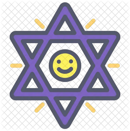  Star Of David Icon Colored Outline Four Major Religions Of The World Png Star Of David Png