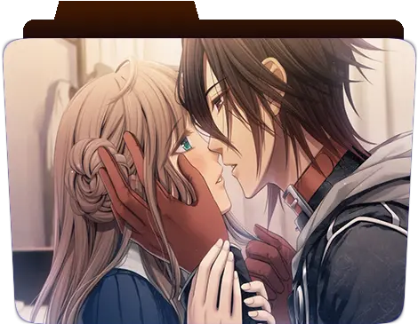  Anime Love Kiss Cute Folder Brown Hair And Brown Eyes Couple Png Anime Boy Icon