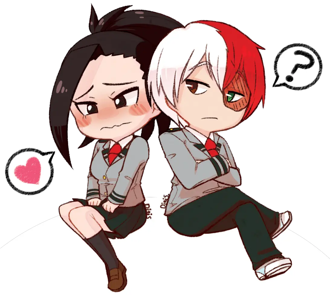  Hero Academia Todoroki X Momo Chibi Png Todoroki Png