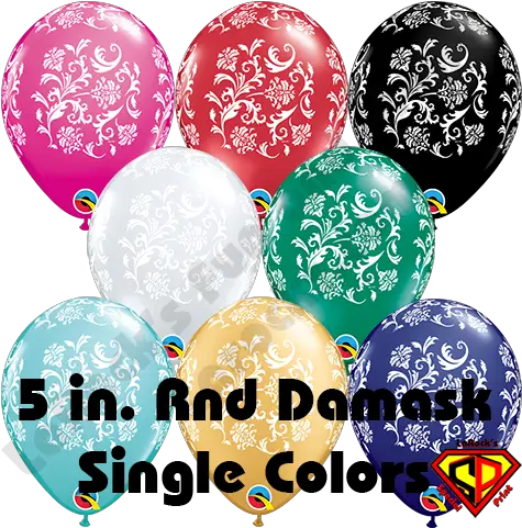  5 Inch Round Damask Balloons Wwhite Single Colors Qualatex 50ct Balloon Png White Balloons Png