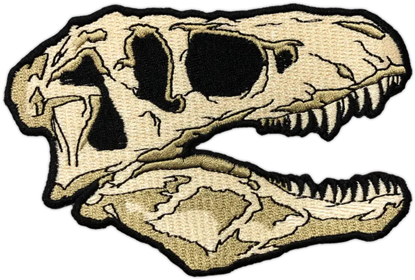  T Rex Skull Embroidered Patch Canine Tooth Png Trex Png