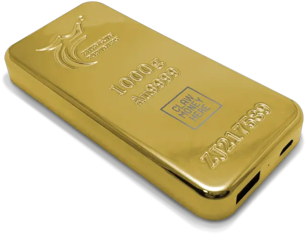  Clawmoneyhere Gold Bar Power Bank Place Money Here Portable Png Gold Bar Transparent