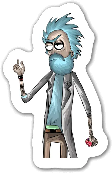  Bearded Rick Stickerapp Cartoon Png Rick And Morty Png