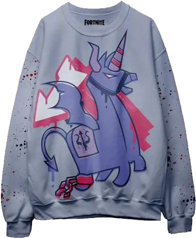  Evil Llama Crewneck Sweatshirt Lil Whip Fortnite Clothing Png Fortnite Llama Png