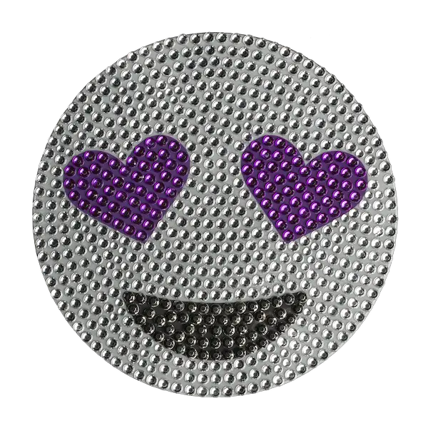  5 Inch Purple Heart Eye Emoji Paper Plate Design Flower Png Eye Emoji Transparent