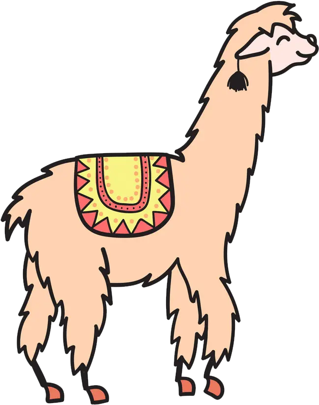  Llama Clipart Clipartworld Animal Llama With Blanket Cute Drawing Png Llama Transparent