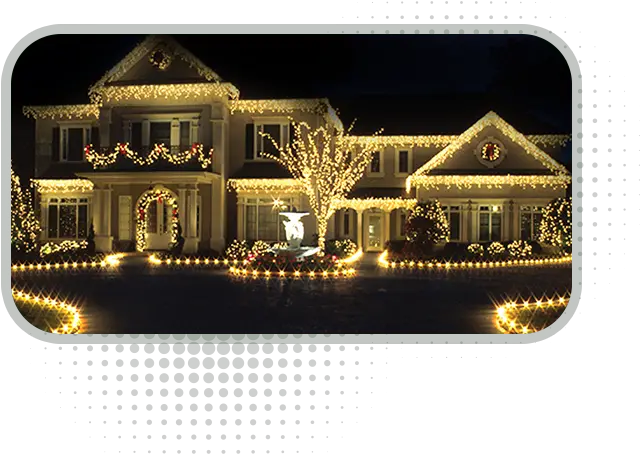  White Christmas Lights House Png Image Outdoor Christmas Lights For Ground White Christmas Lights Png