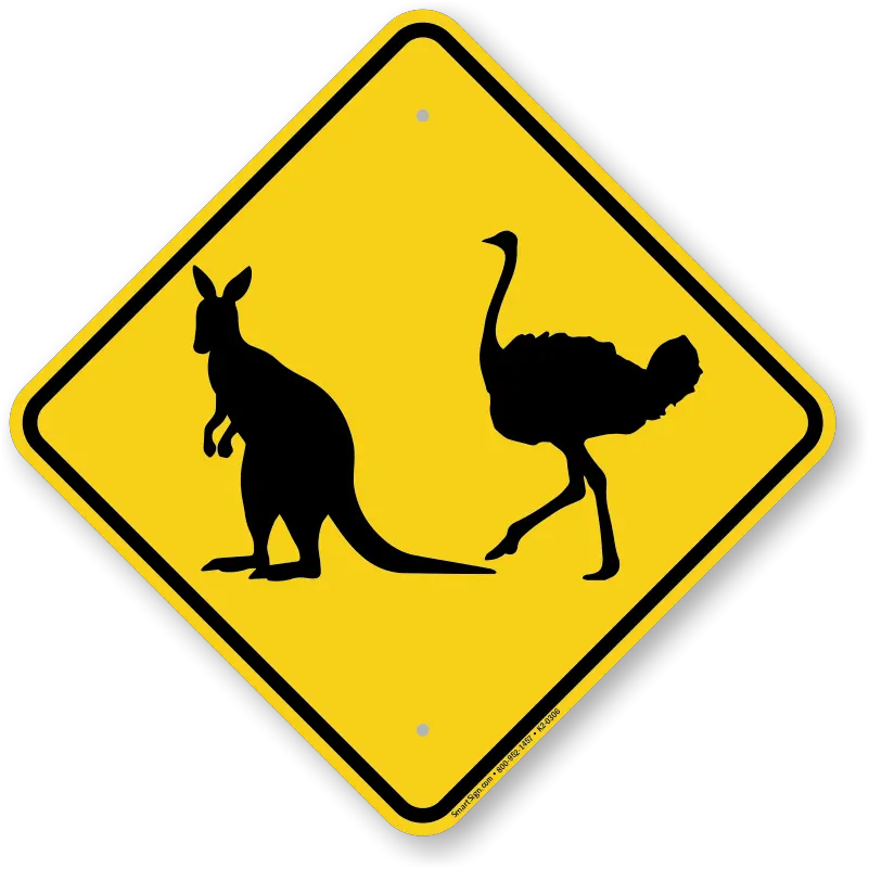  Kangaroo Sign Png 2 Image Ostrich Black Clipart Kangaroo Transparent Background