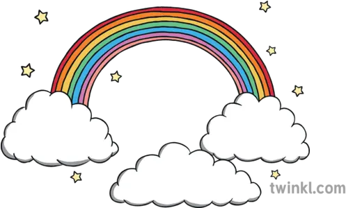  Colouring Unicorn With Rainbow And Clouds Png Rainbow Unicorn Png