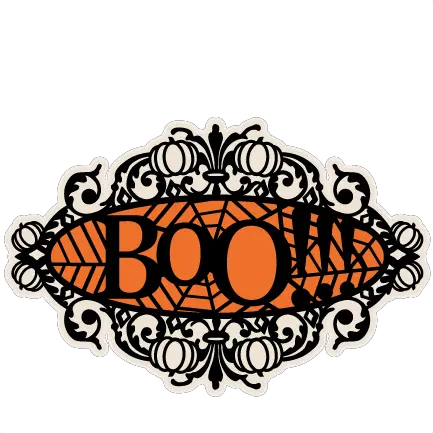  Boo Halloween Title Frame Svg Scrapbook Cut File Cute Clip Art Png Boo Png