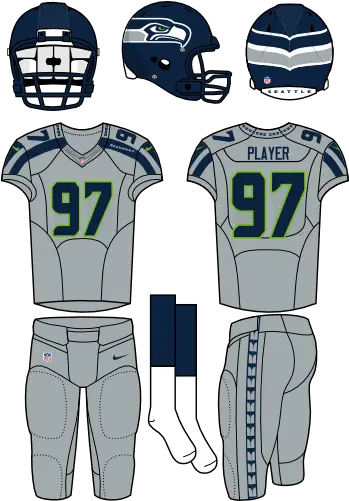  Seattle Seahawks Alternate Uniform National Football Carolina Panthers Home Uniform Png Seahawk Logo Png