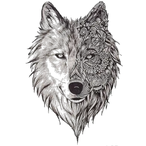  Mandala Wolf Tattoo Transparent Background Wolf Tattoo Png Face Tattoo Png