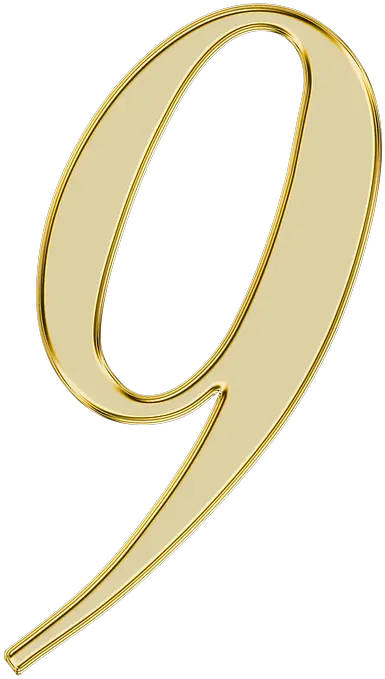  Number 9 Nine Number 9 In Gold Png 9 Png