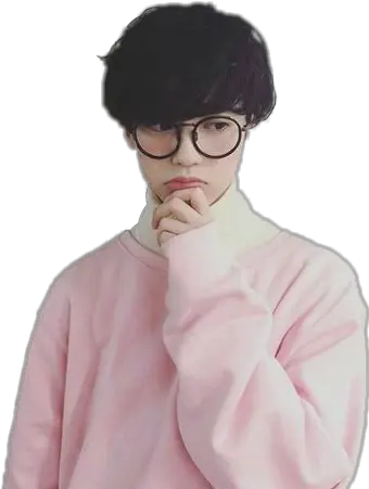  Download Ulzzang Glasses Aesthetic Boy Pretty Png Black Haired Korean Boy Anime Glasses Png