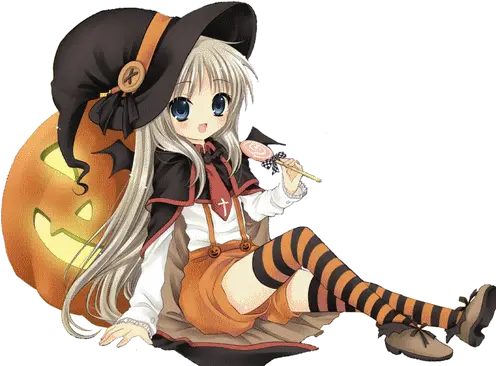  Gif Transparent Animé Halloween Anime Girl Png Halloween Gif Transparent