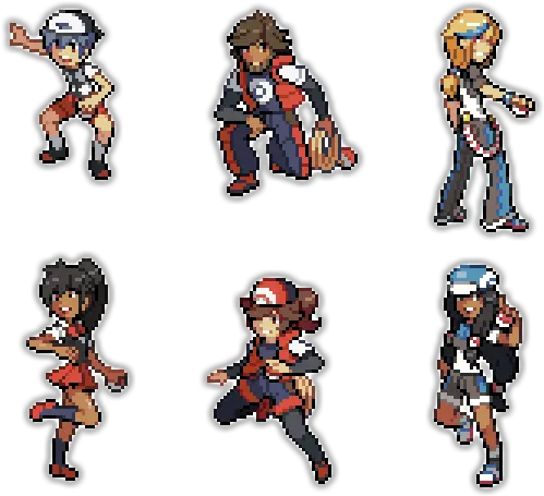  August Update Pokemon Epsilon Pokemon Go Female Trainer Sprite Png Pokemon Trainer Transparent