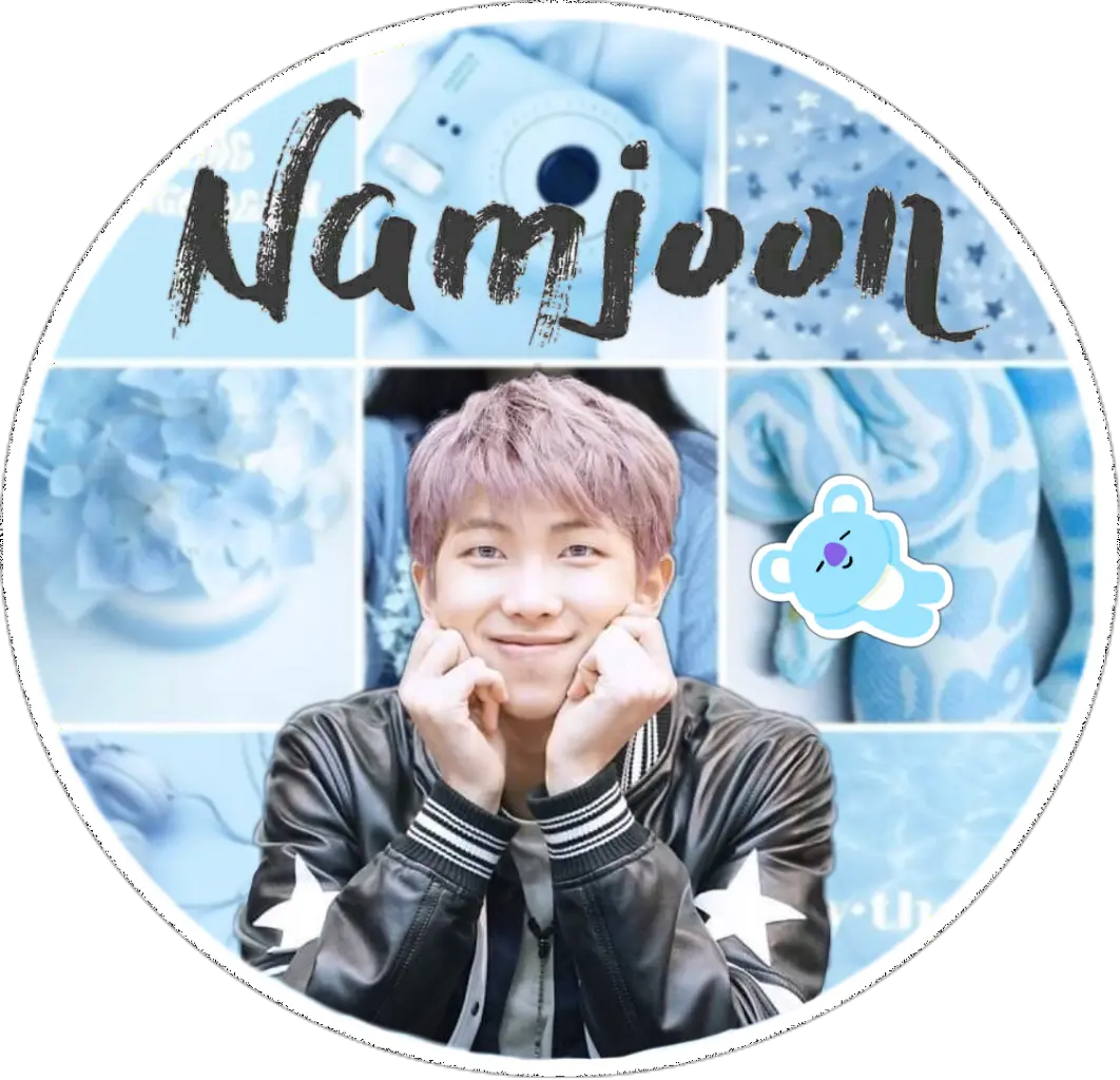  Rm Namjoon Bts Blue Collage Tumblr Edit Bts Rm Sticker Png Namjoon Png