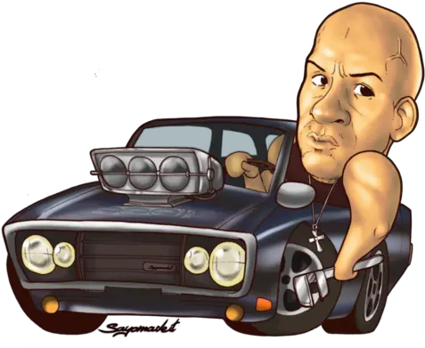  Download Vin Diesel Illustration Fast And Furious Cartoon Png Vin Diesel Png