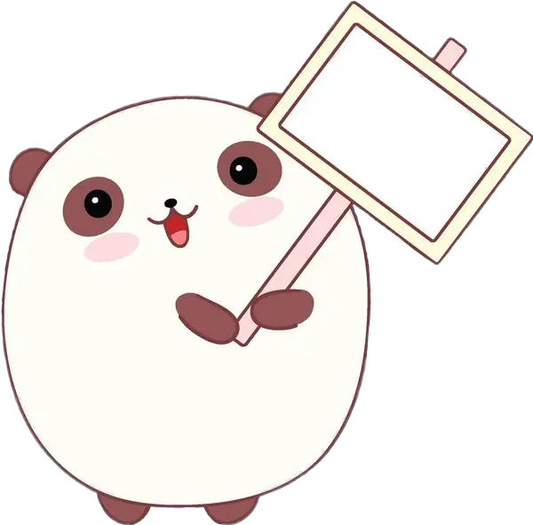  Download Panda Sign Blanksign Frame Cute Kawaii Chibistyle Cartoon Png Cute Panda Png