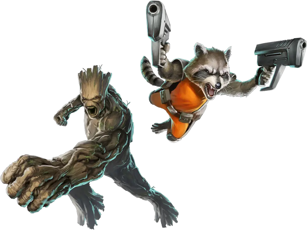  Joe Fletcher Rocket And Groot Transparent Png Groot Transparent