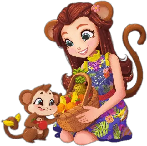  Enchantimals Merit Monkey And Compass Transparent Png Stickpng Enchantimals Mayla Mouse Compass Transparent Background