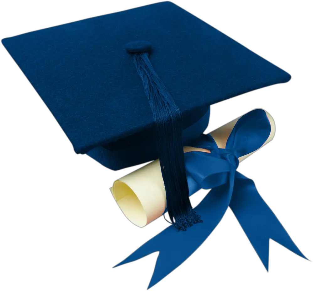  Download Gradcap Blue Graduation Cap And Diploma Full Graduation Blue Hat Png Diploma Png