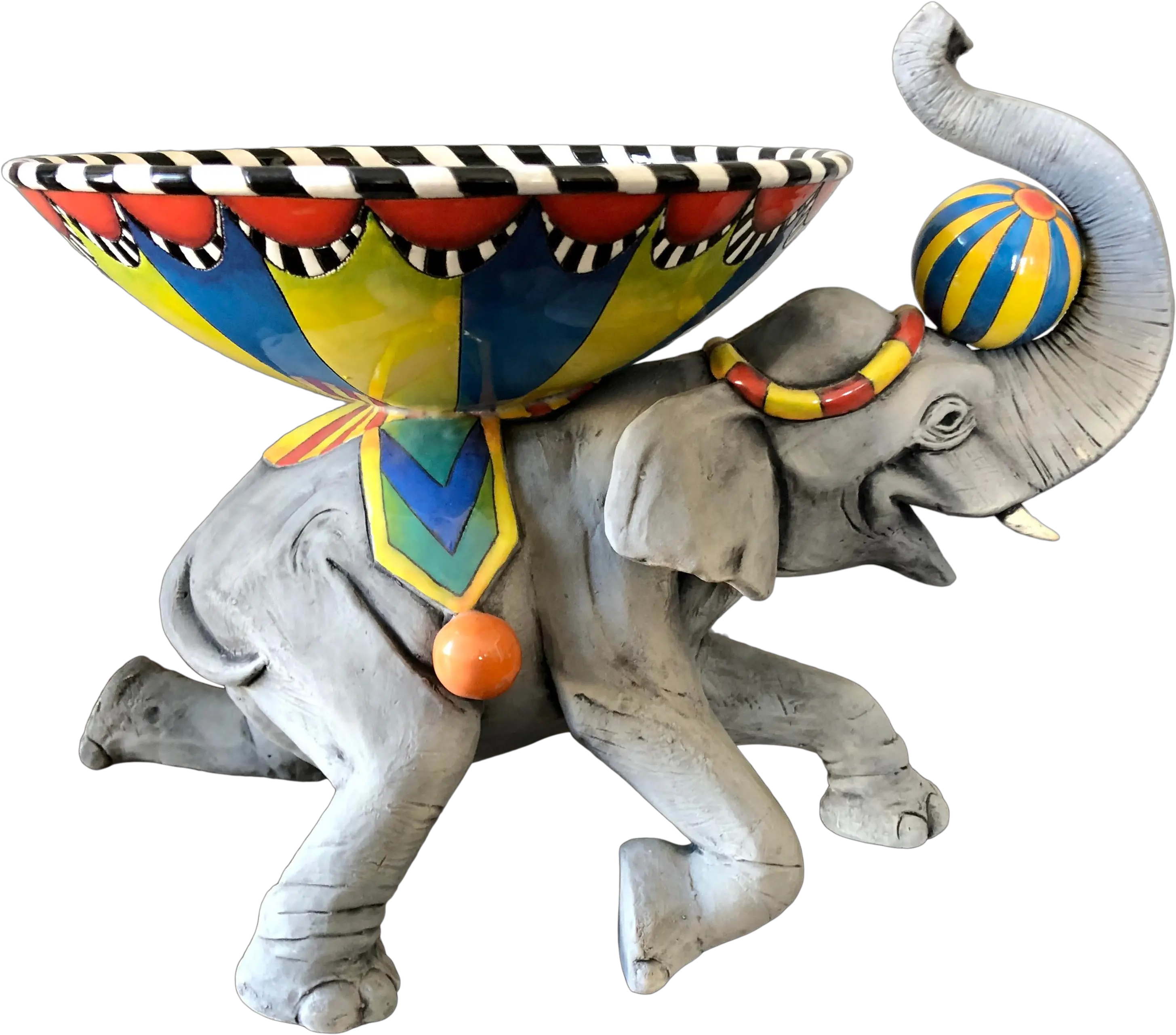  Dan Nisha Ferguson Ceramic Circus Elephant Bowl Sculpture Dan Ferguson Danisha Elephant Png Circus Elephant Png