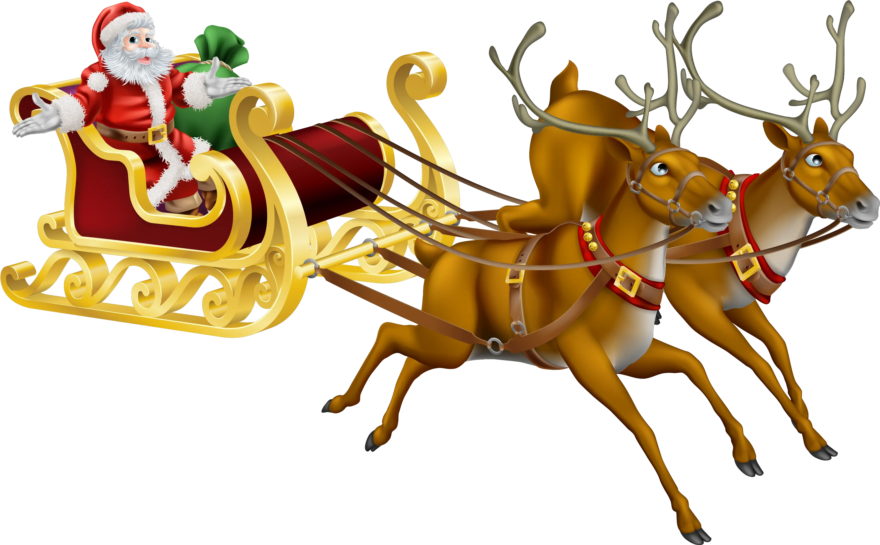  Rudolph Santa Claus Reindeer Christmas Santa Claus With Reindeer Png Sleigh Png