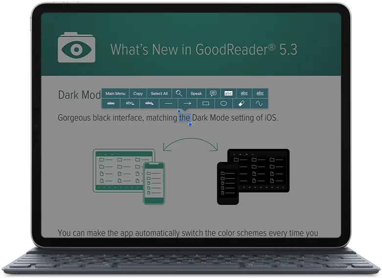  How To Edit Pdf Files With Goodreader Pro U2013 Annotate Sign Paste Image In Goodreader Png Kindle Fire Menu Icon