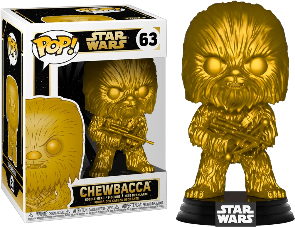  Star Wars Funko Pop Chewbacca Gold Metallic 63 Pre Order Funko Pop Star Wars Chewbacca Gold Png Chewbacca Png