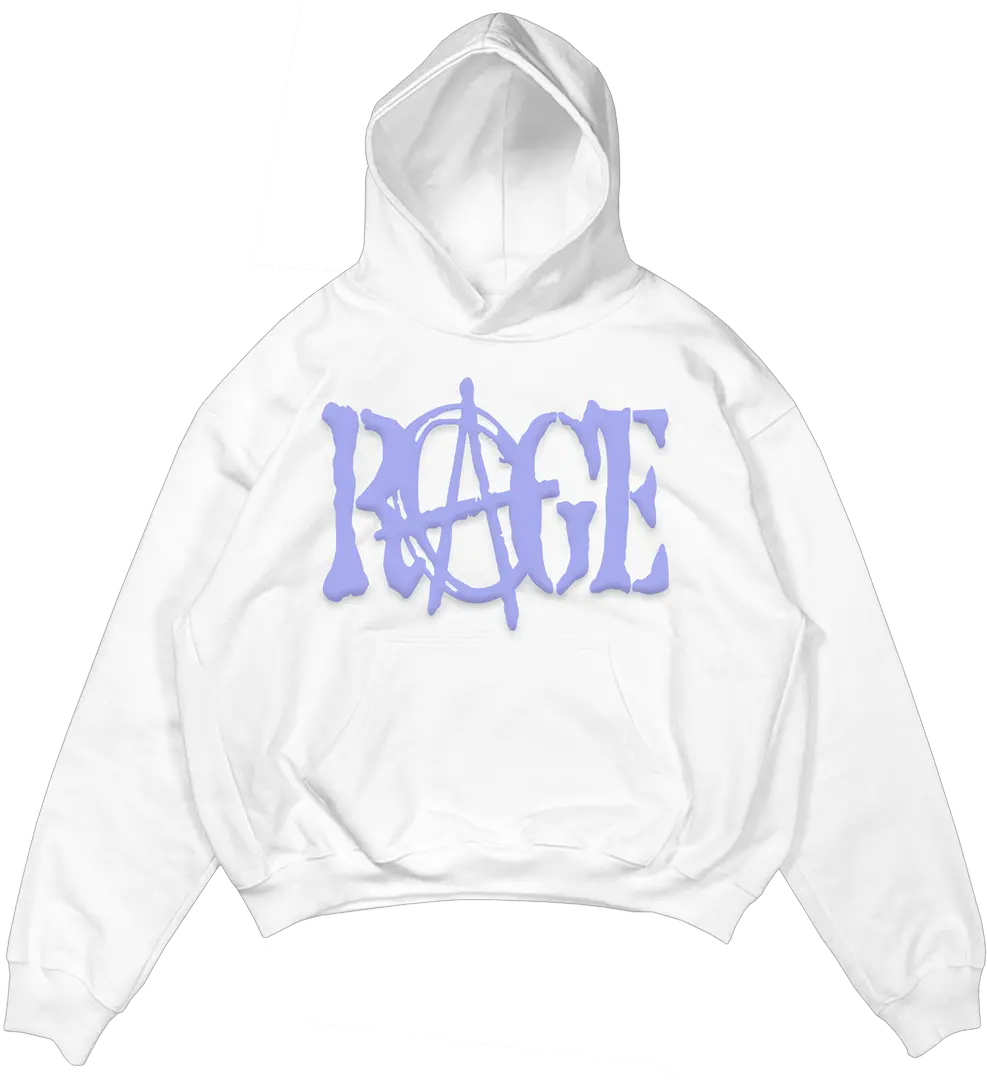  Rage Hoodie White Hooded Png Rage Icon