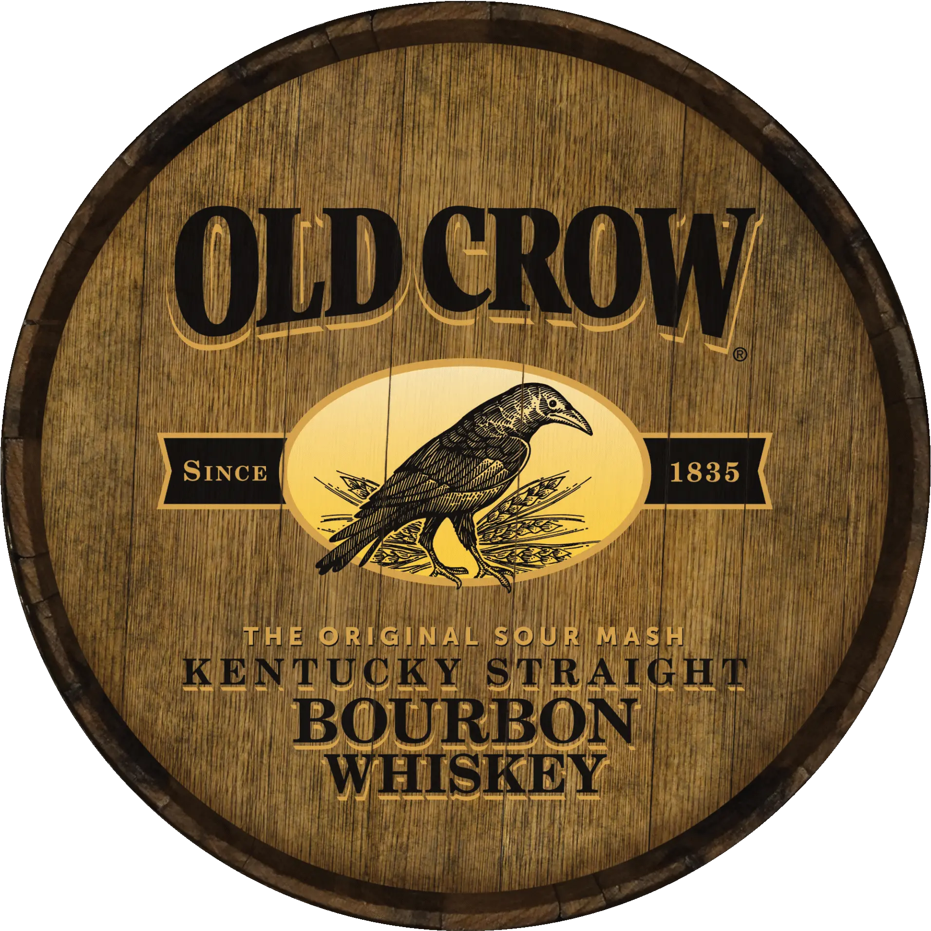  Old Crow Bourbon Hoop Head Accipitriformes Png Crow Logo