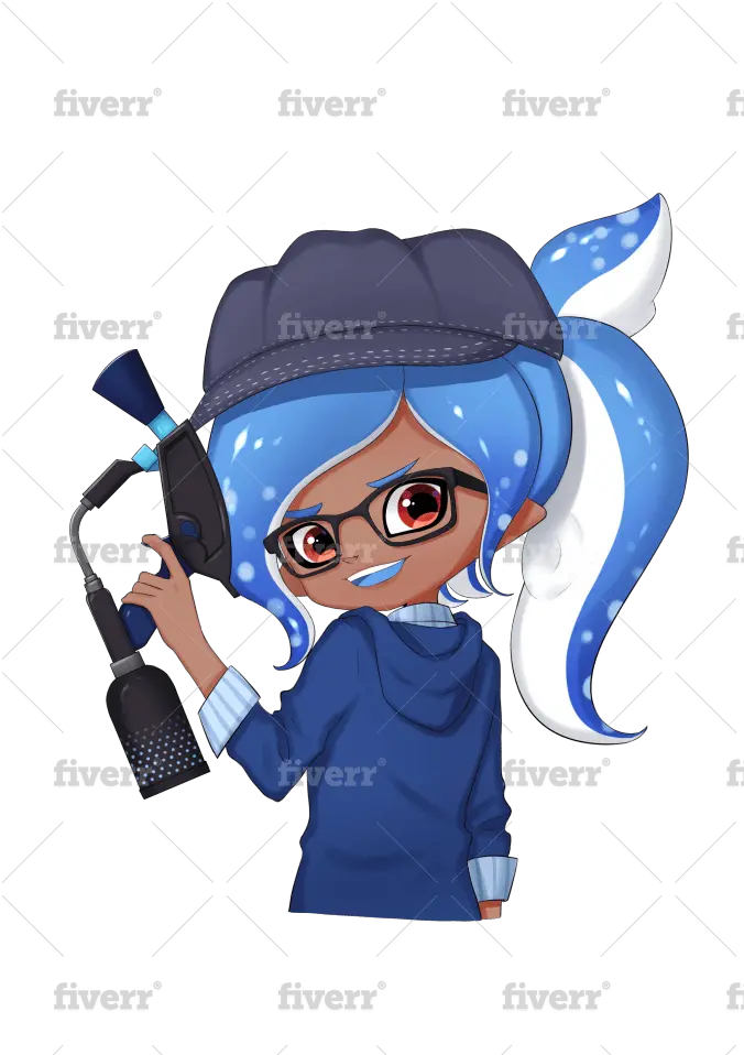  Paint Splatoon Inkling Or Octoling Squid And Octopus Cartoon Png Inkling Png