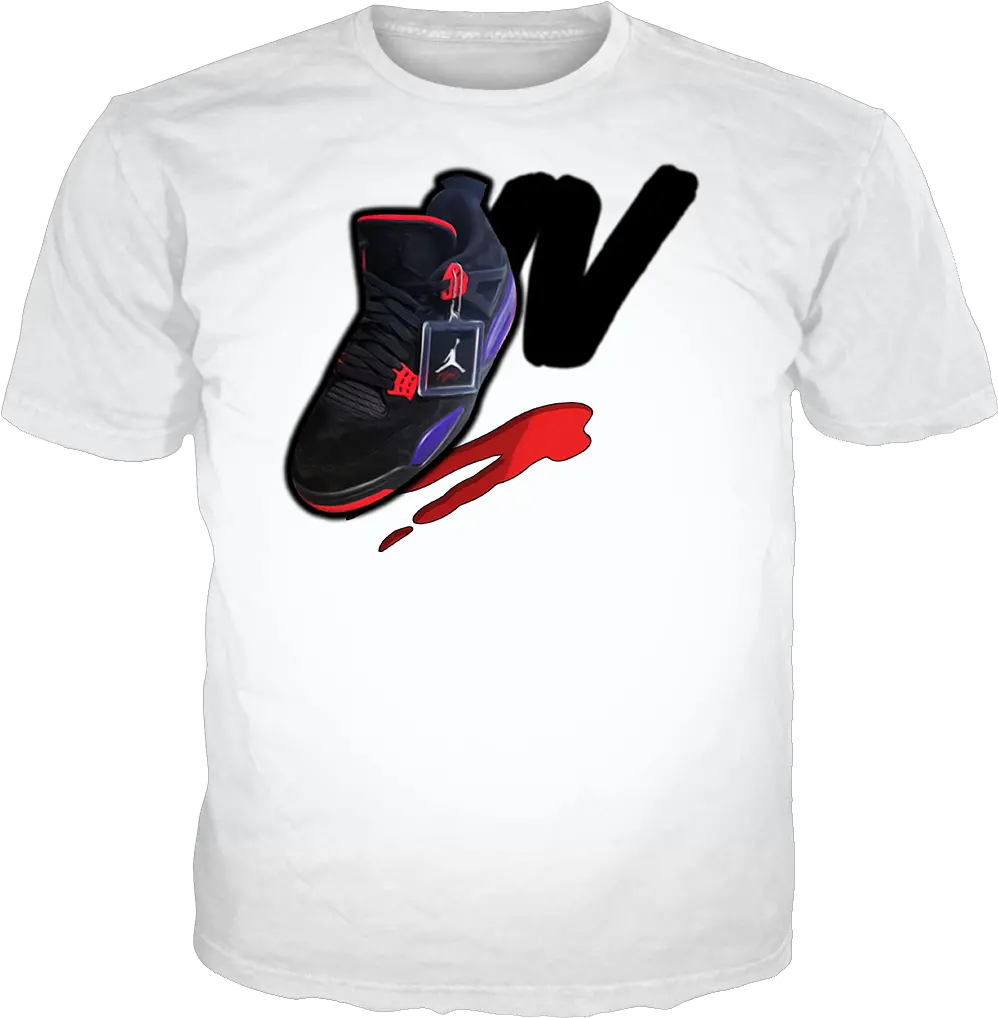  Raptors 4 Shoe Print White Tee Active Shirt Png Shoe Print Png
