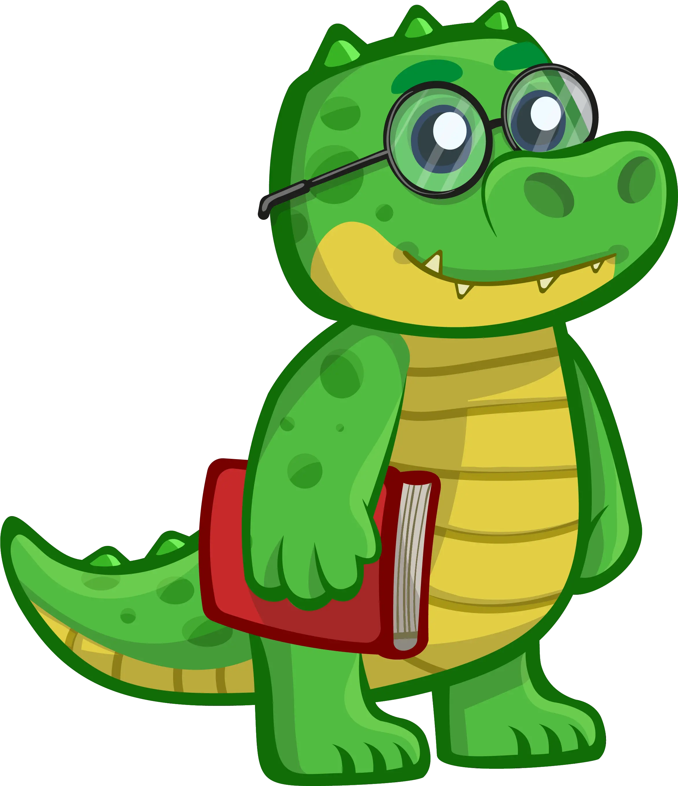  Gator Clipart Cartoon Dinosaur With Glasses Png Gator Png